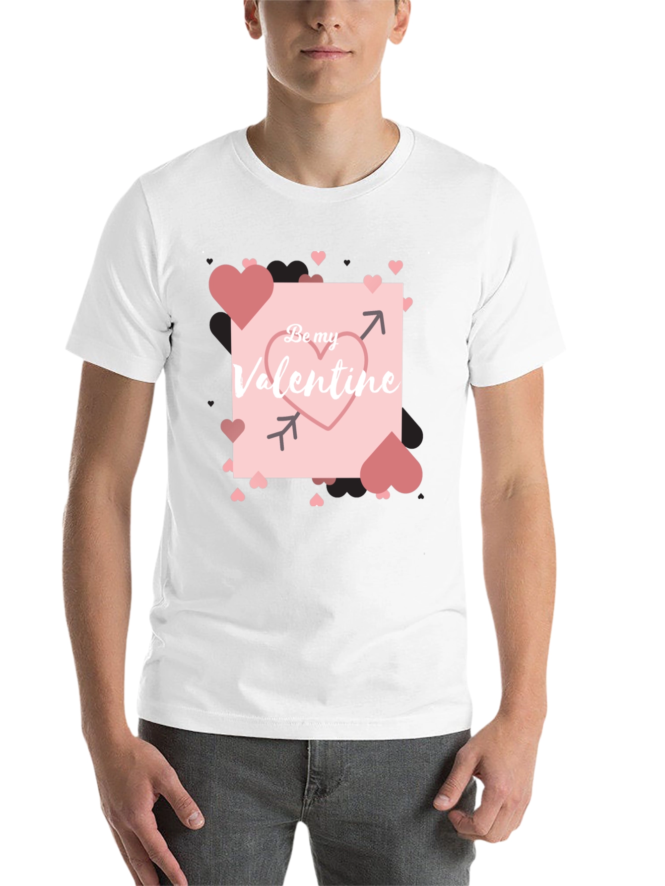 Black Be My Valentine Black Graphic Tee view 14