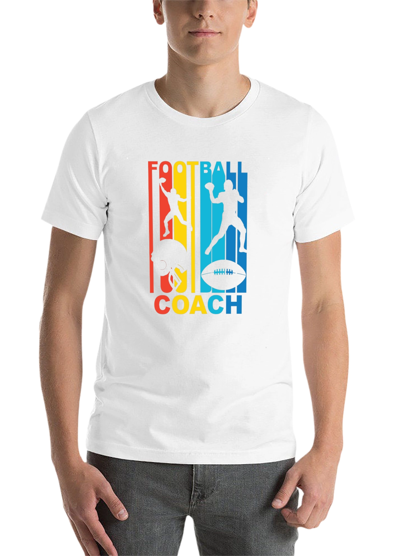 Black Football Coach Graphic T-Shirt view 14