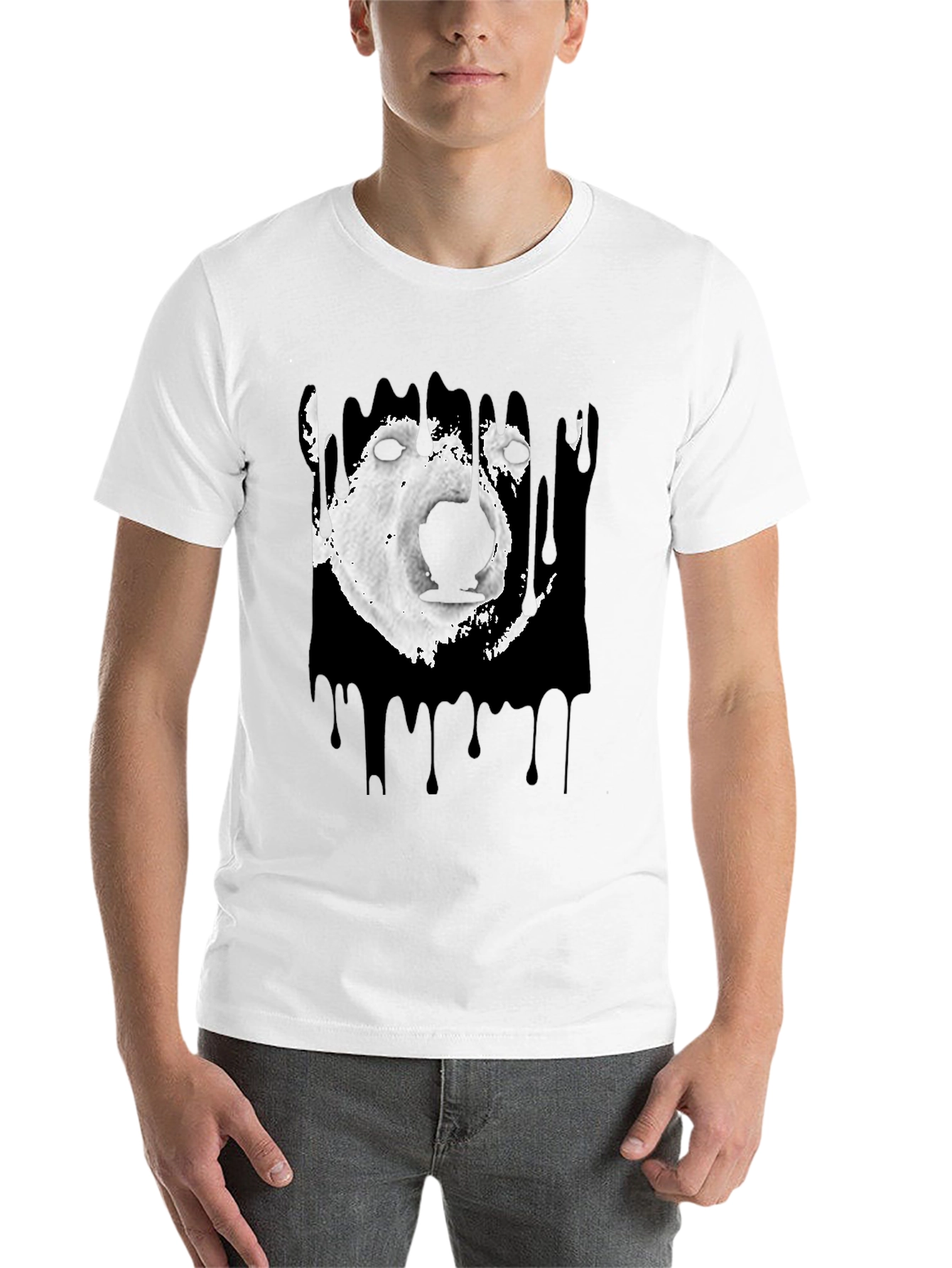 Black Polar Bear Graphic Tee - Black Cotton Blend view 14