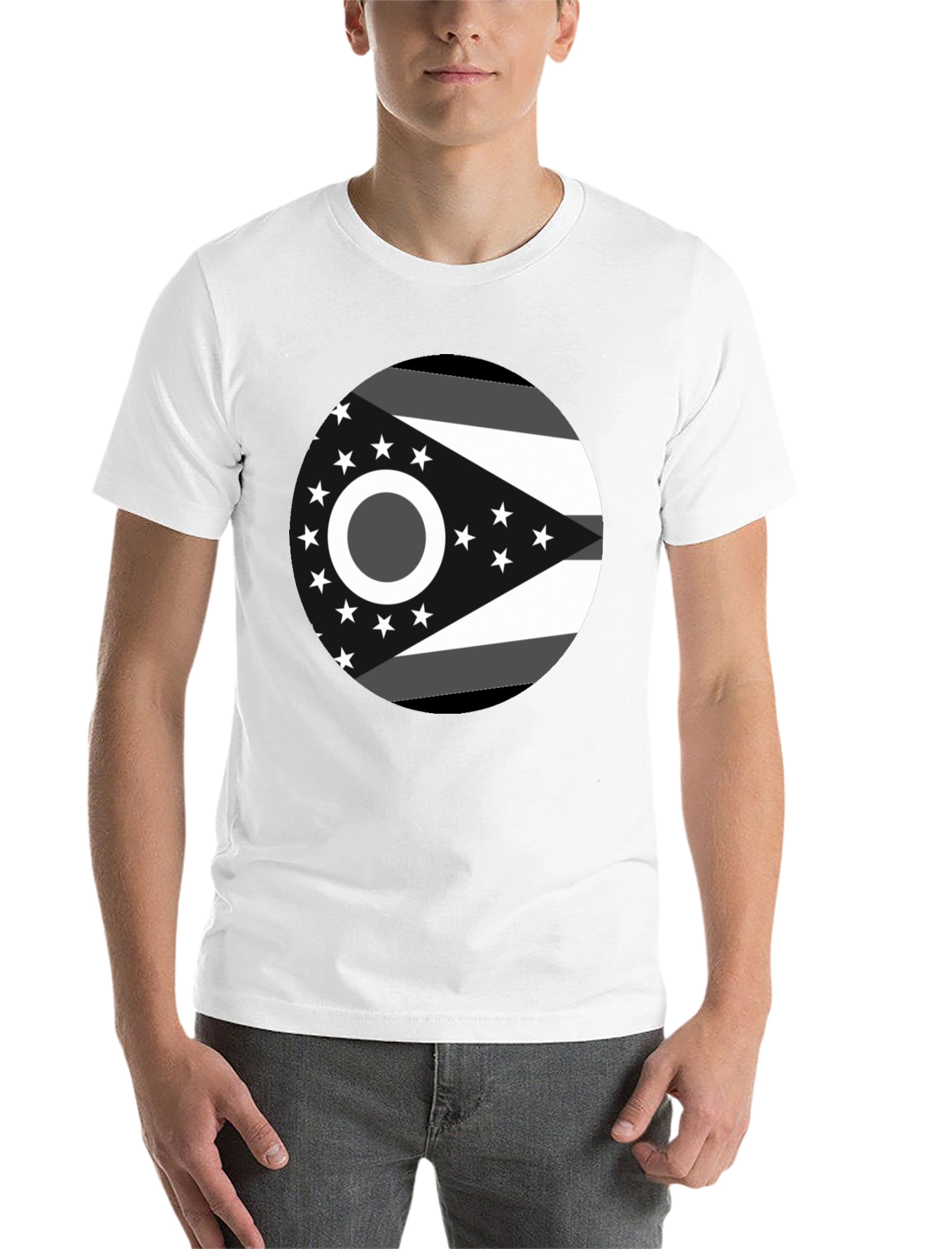 Black Ohio State Flag Graphic Tee - Black Cotton Blend view 14