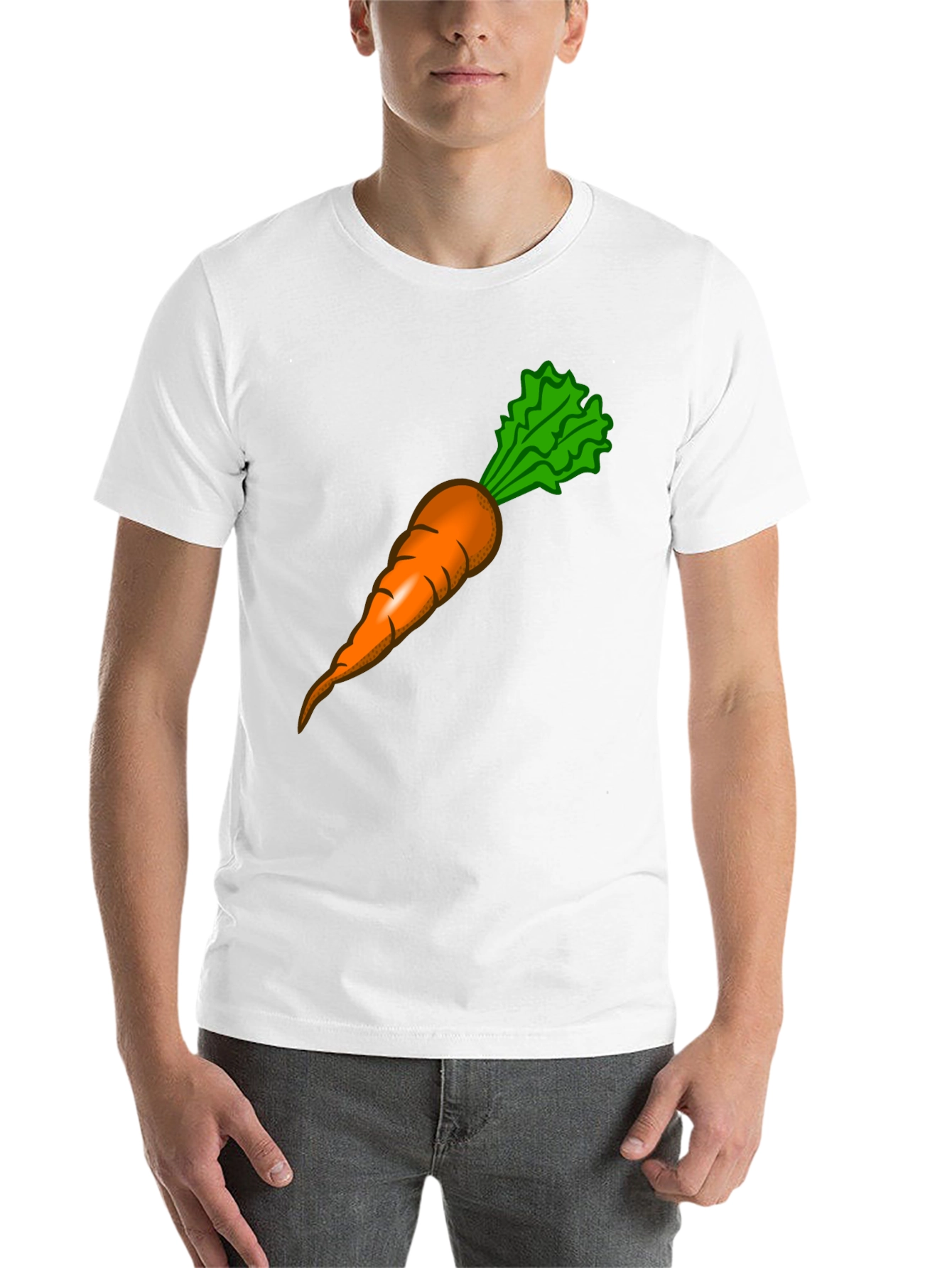 Funny Carrot Graphic Tee - Black Cotton T-Shirt - 14