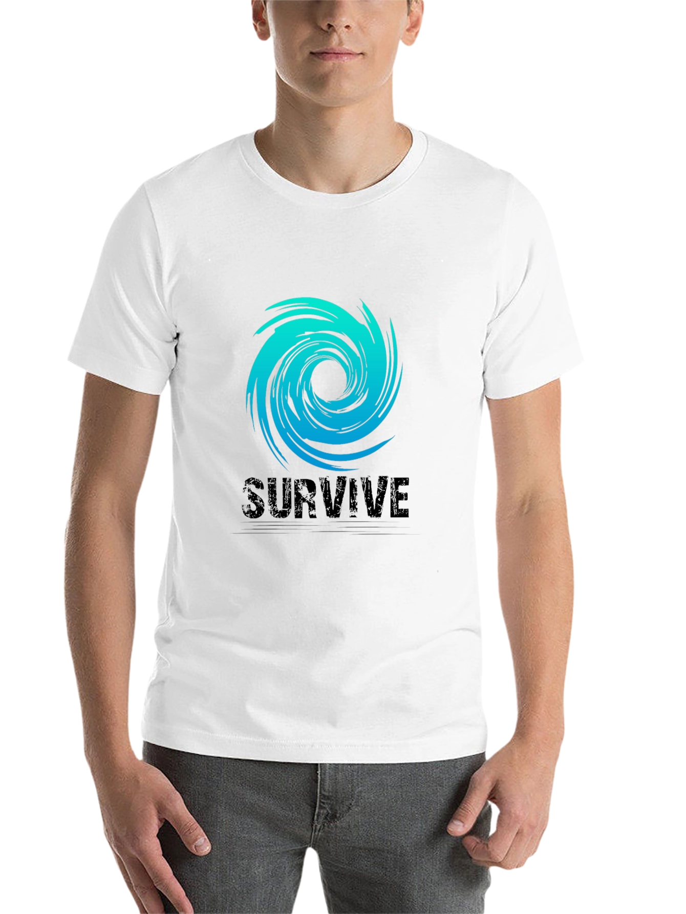 Black Survive Graphic Tee - Black Cotton Blend view 14