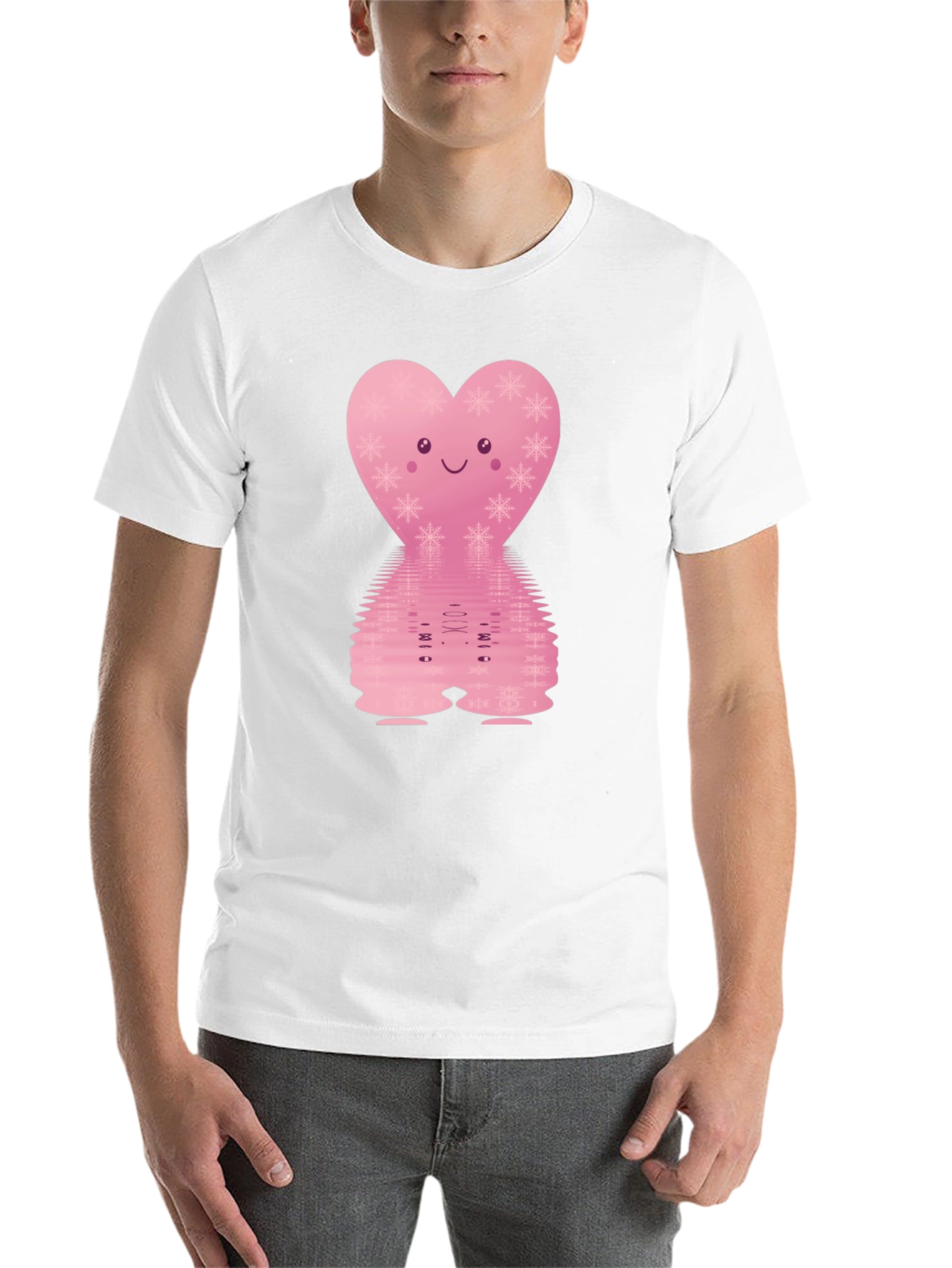 Black Cute Pink Heart Graphic Tee view 14