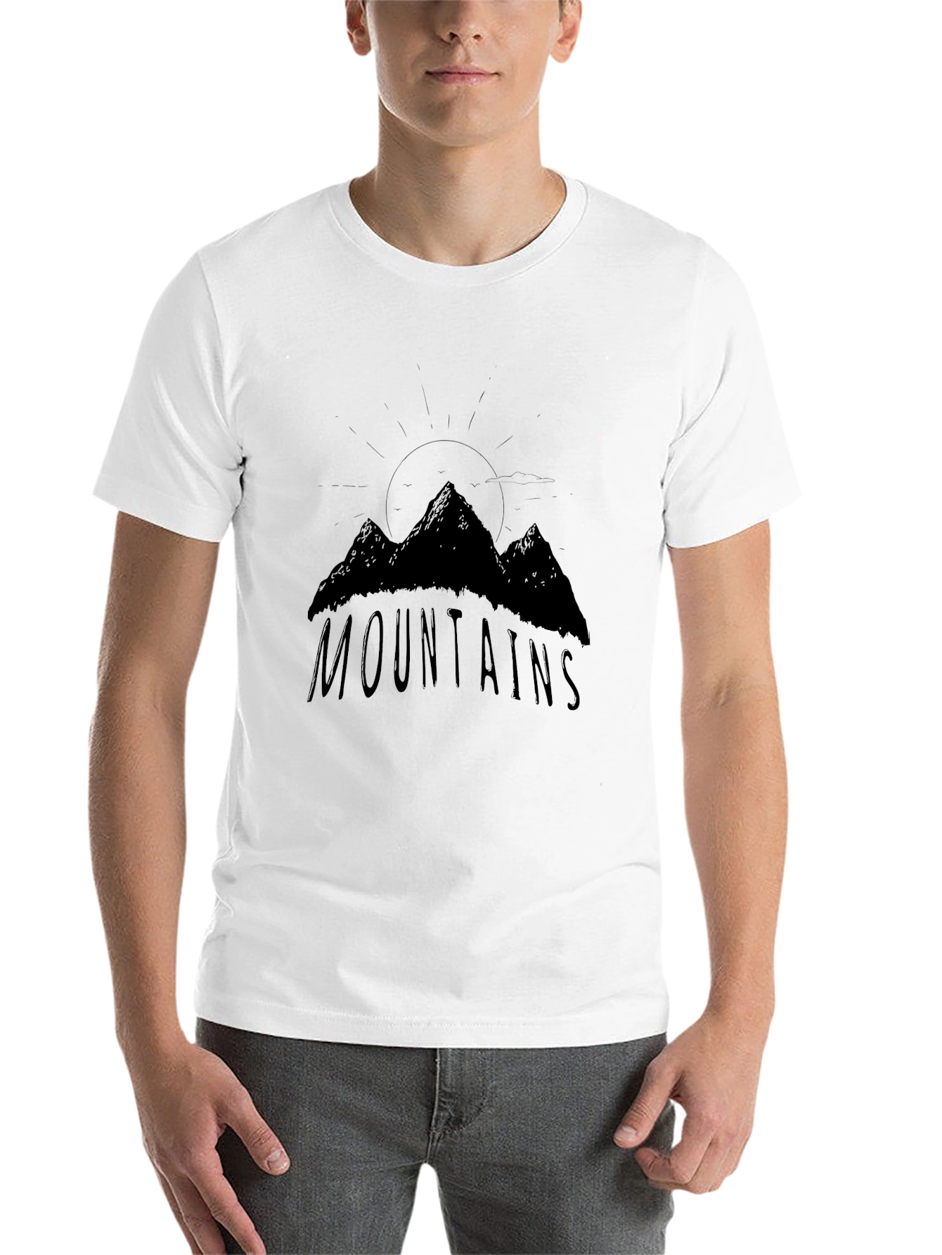 Black Mountains Graphic Print Black T-Shirt view 14