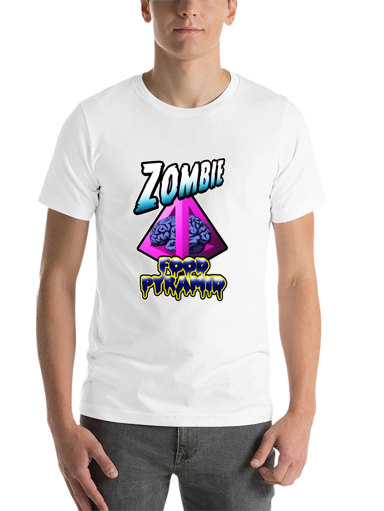 Zombie Food Pyramid Black Graphic Tee - 14