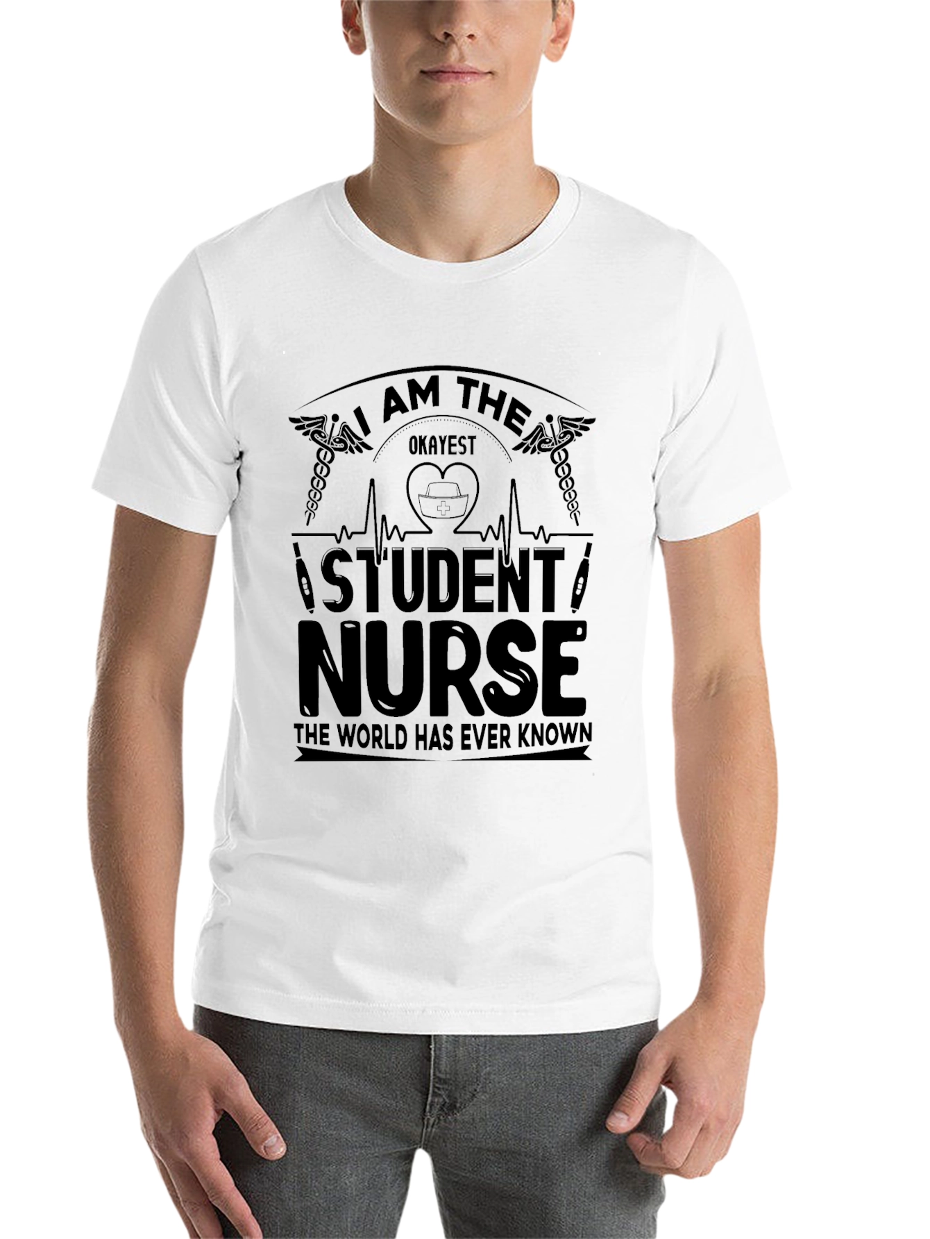 Black Okayest Student Nurse Black T-Shirt view 14