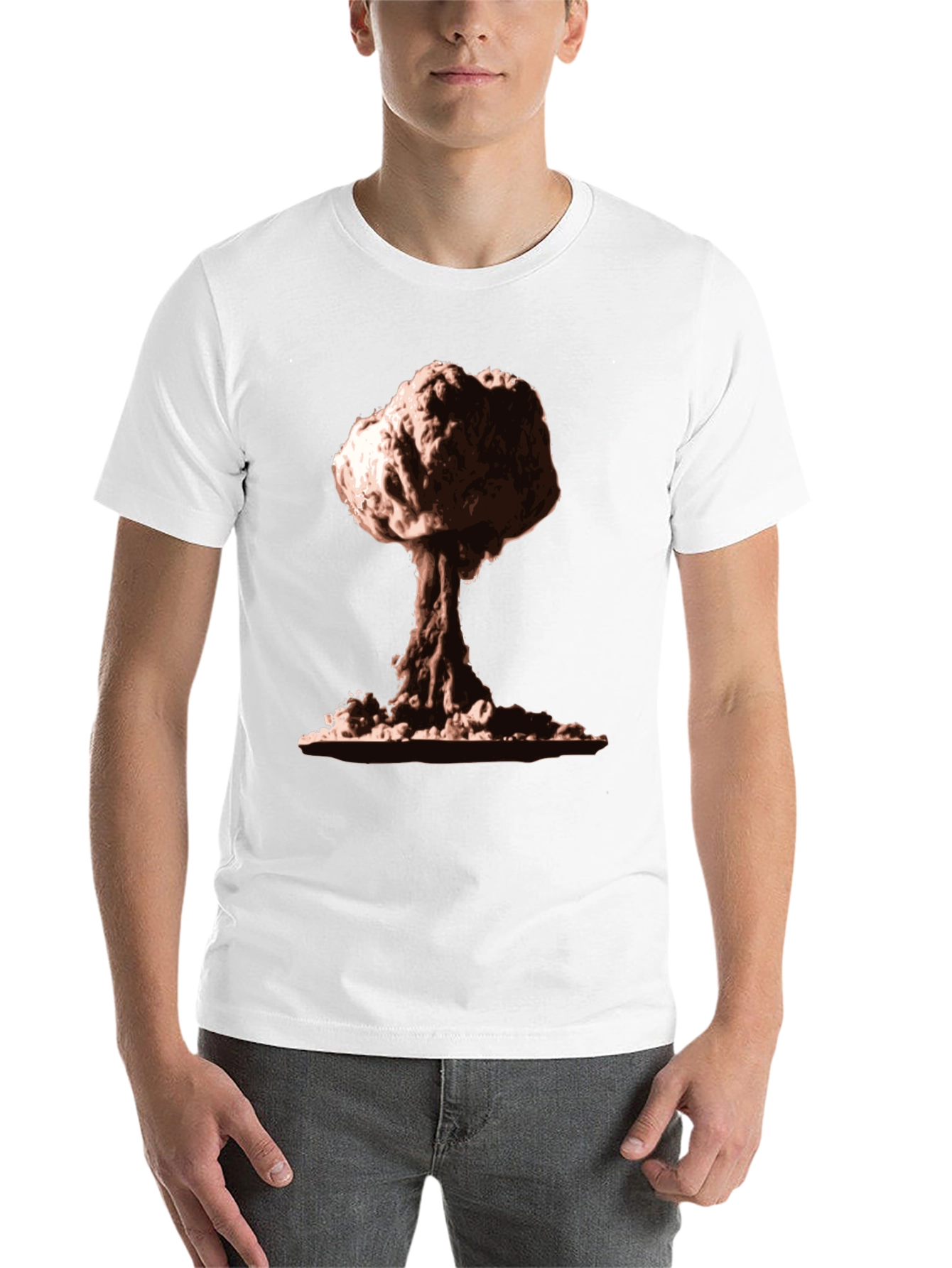 Black Mushroom Cloud Graphic Tee - Nuclear Bomb Design view 14