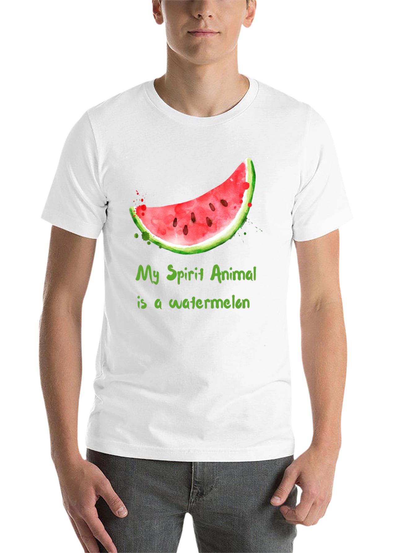 Black Watermelon Spirit Animal T-Shirt - Funny Fruit Tee view 14