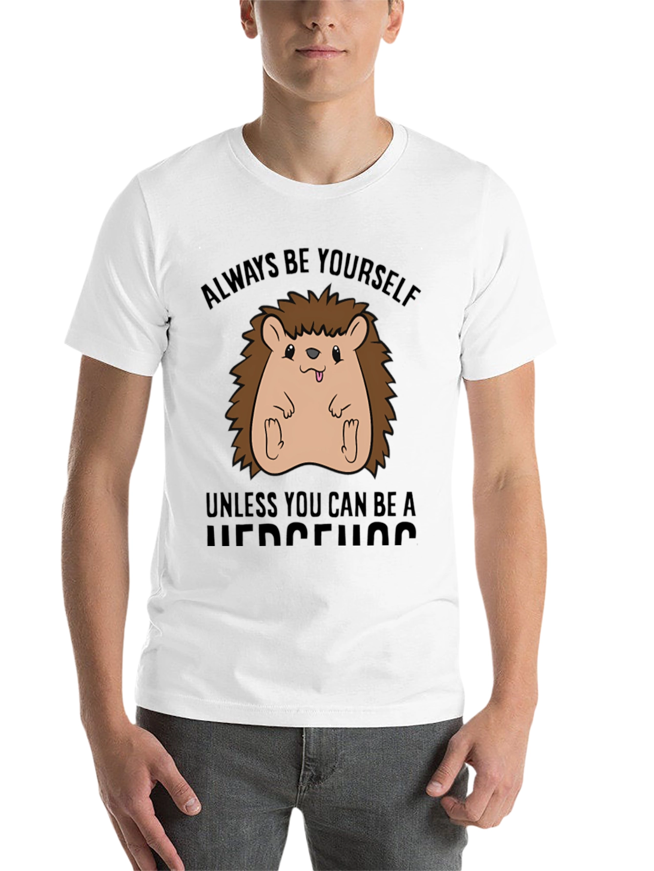 Black Funny Hedgehog T-Shirt - Always Be Yourself view 14