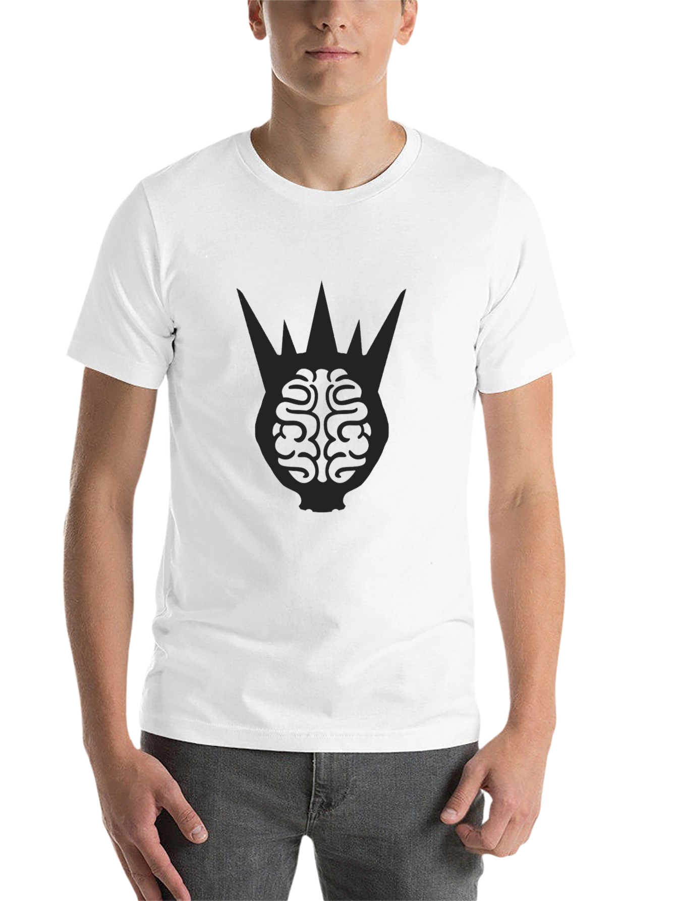 Black Brain Crown Graphic Tee - Black view 14