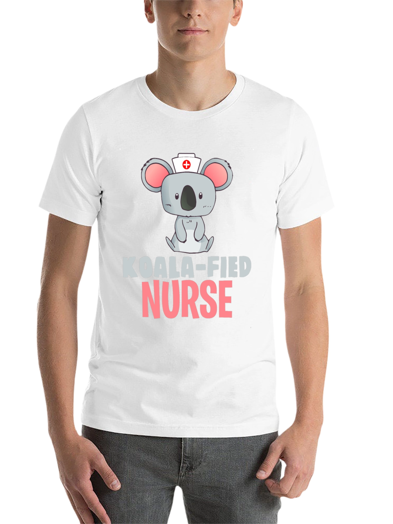 Black Koala-fied Nurse Black T-Shirt view 14
