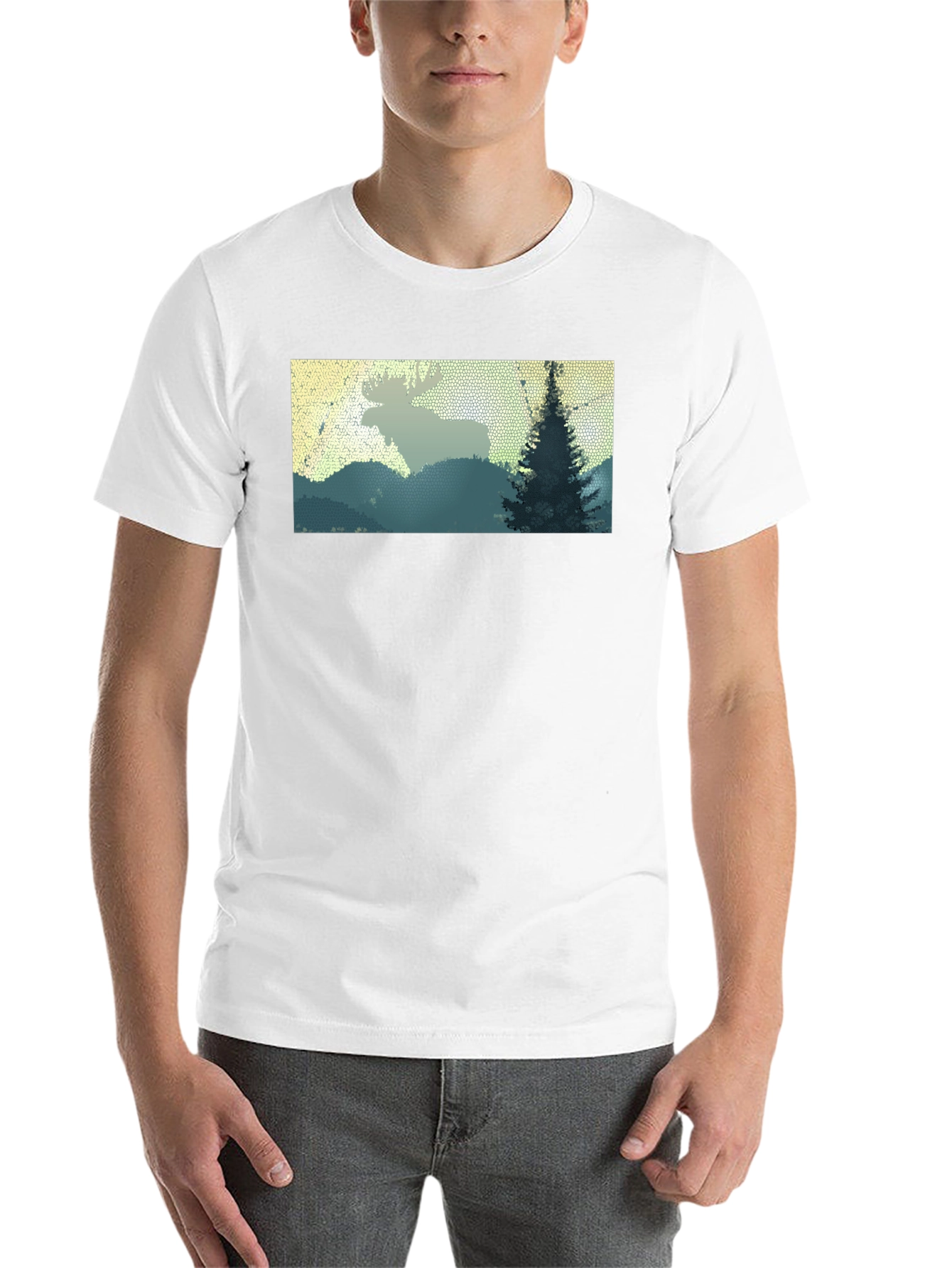 Black Moose Landscape Graphic Tee - Nature Inspired Shirt view 14