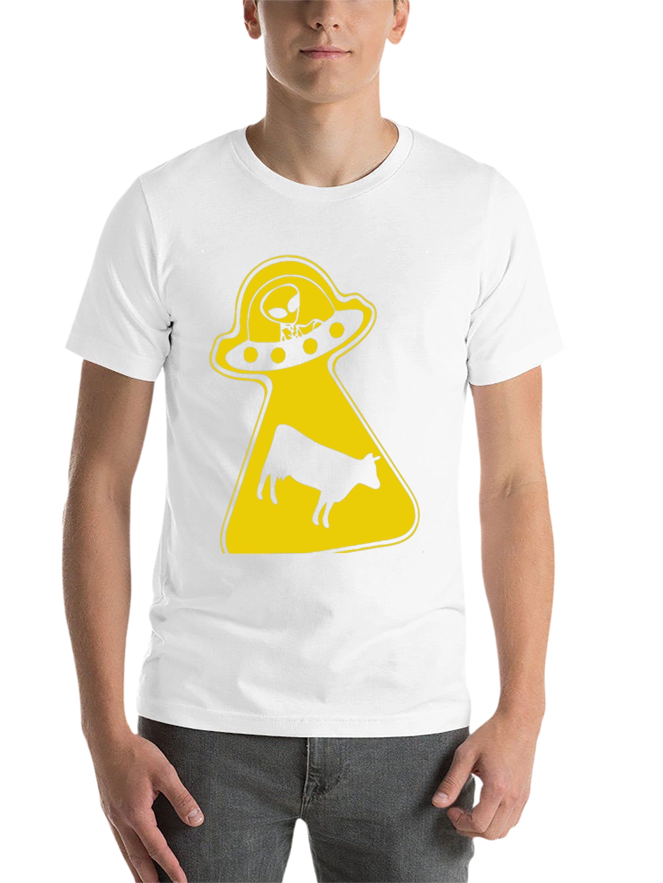 Black Alien Abduction Graphic Tee - Black Cotton T-Shirt view 14