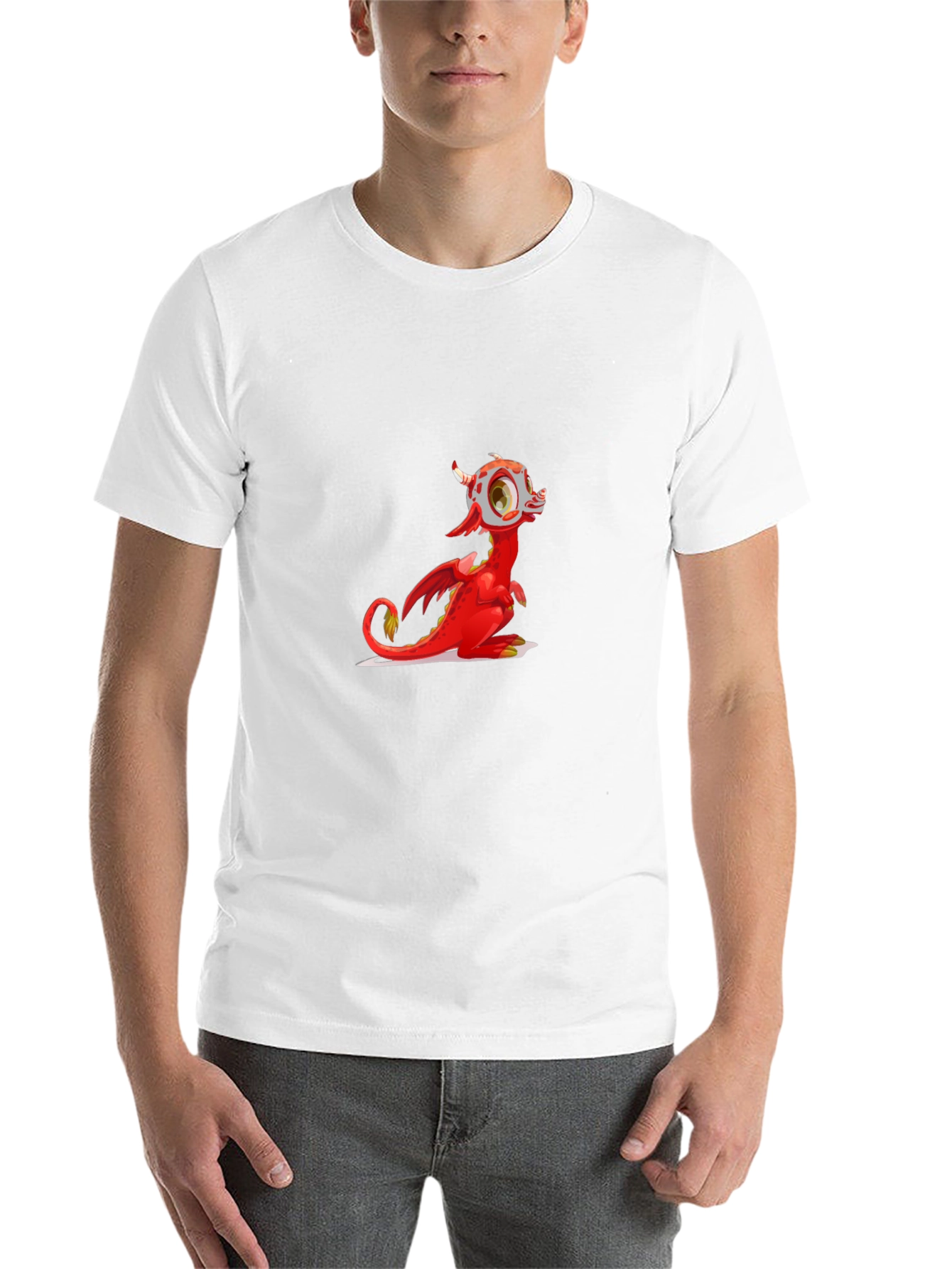 Black Red Dragon Graphic Tee - Fun Cartoon Style view 14