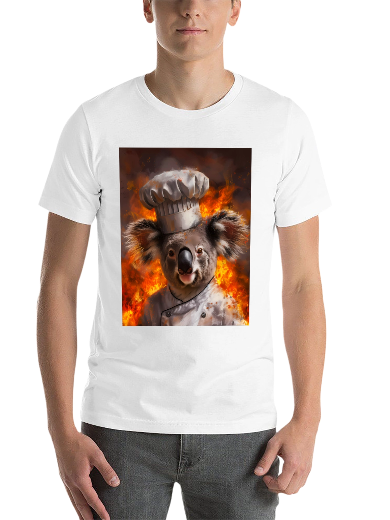 Black Chef Koala T-Shirt - Fiery Kitchen Design view 14