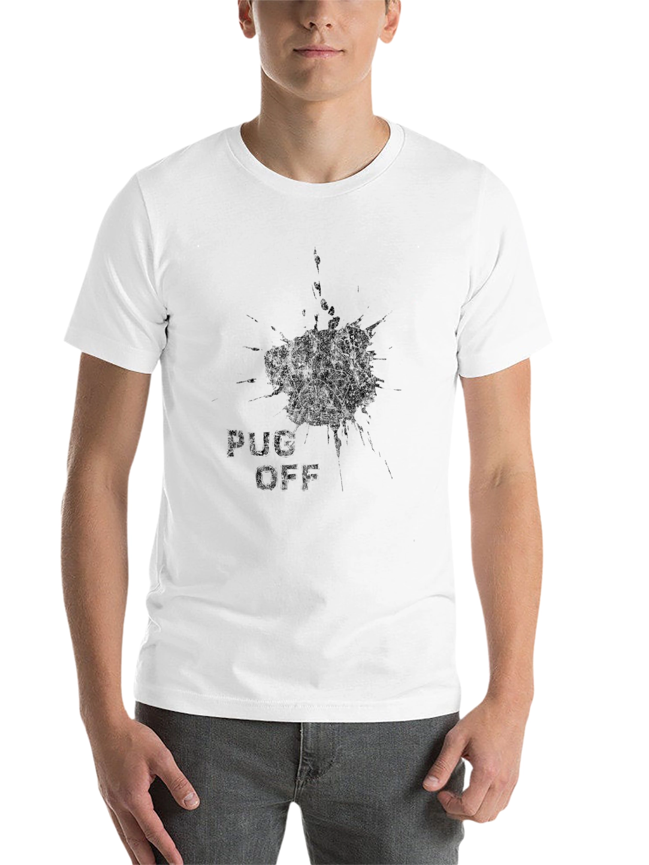 Black Pug Off Graphic Tee - Black T-Shirt view 14