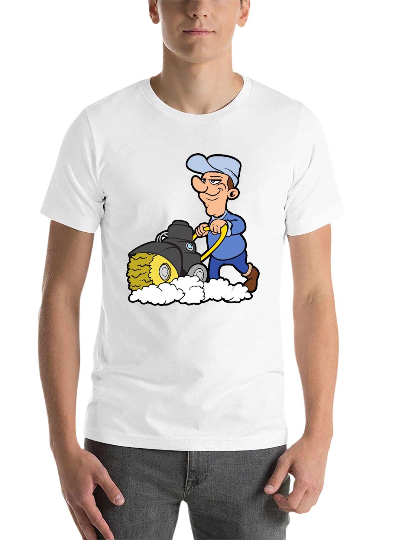 Black Cartoon Mower T-Shirt view 14