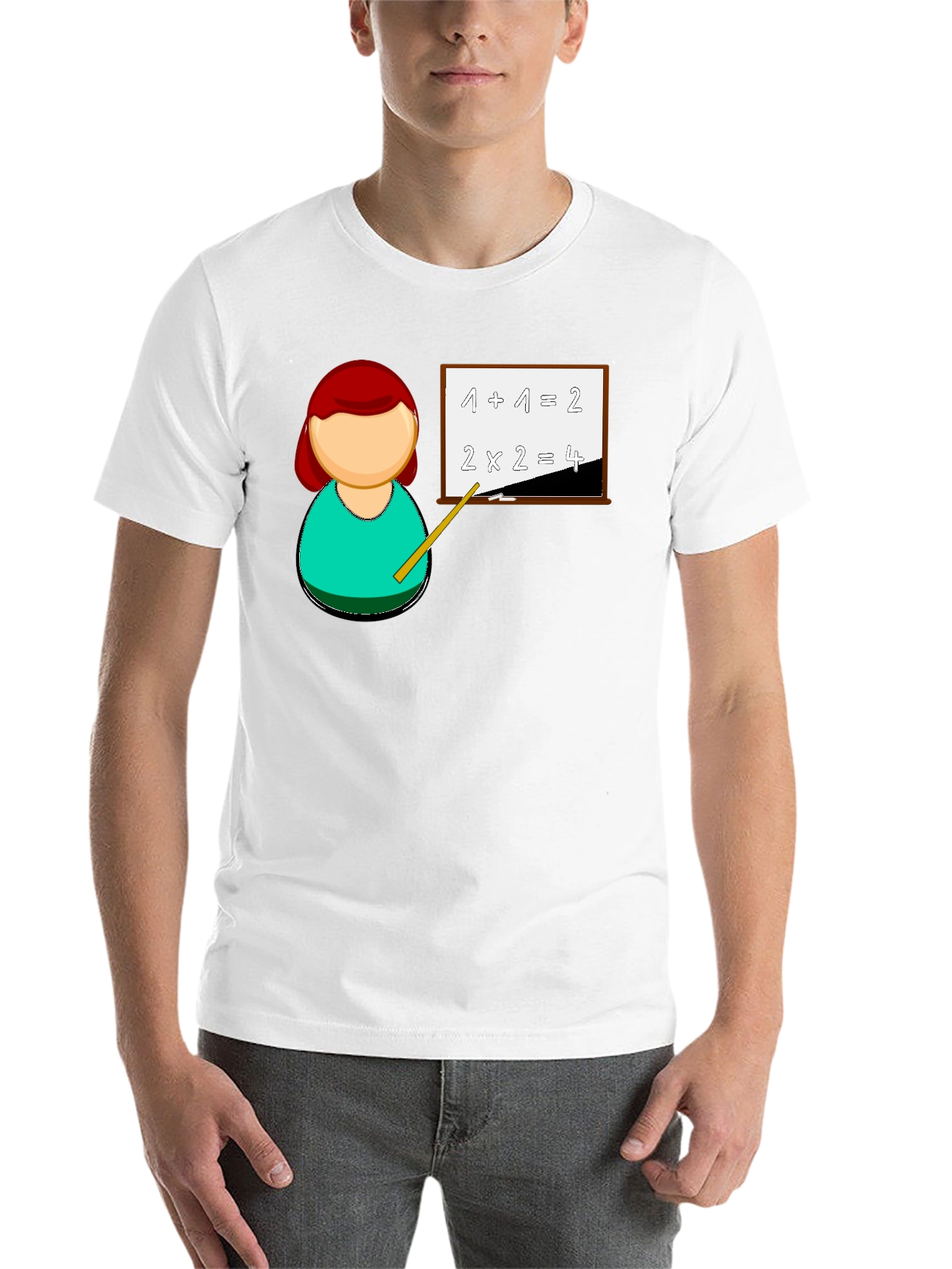 Black Math Teacher T-Shirt - Unique Cartoon Design view 14