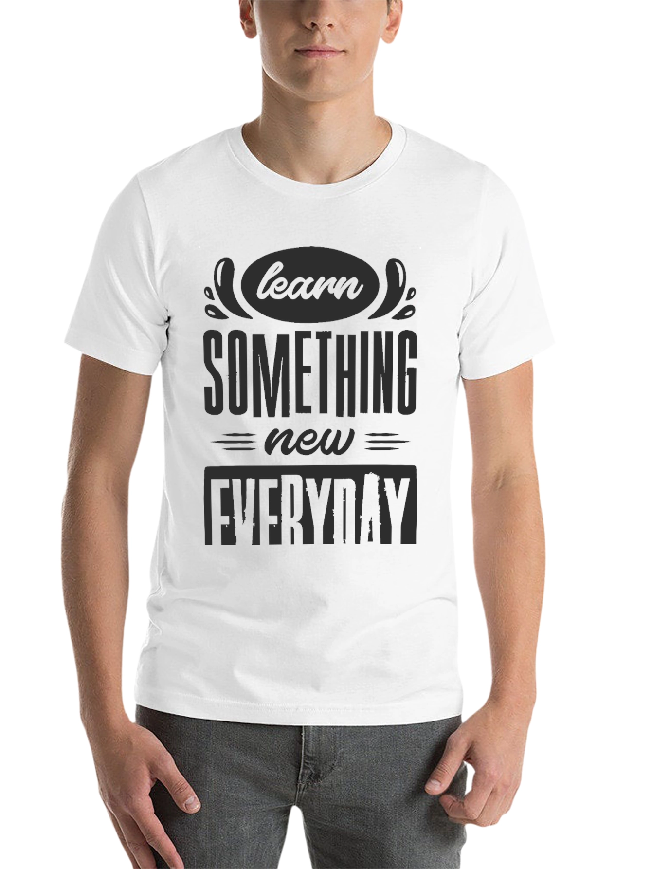 Black Learn Something New Everyday Black T-Shirt view 14