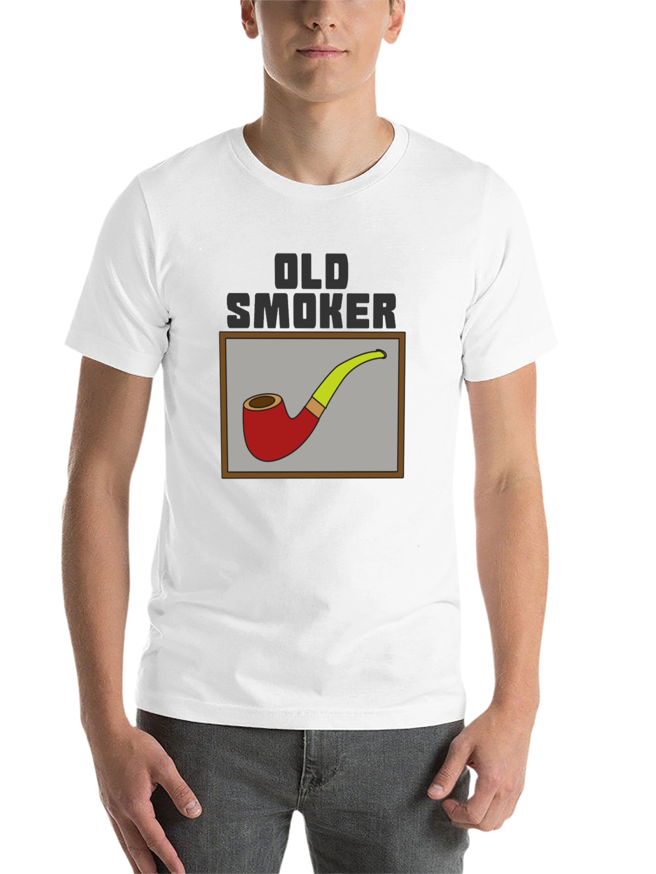 Black Old Smoker Pipe T-Shirt - Classic Design view 14