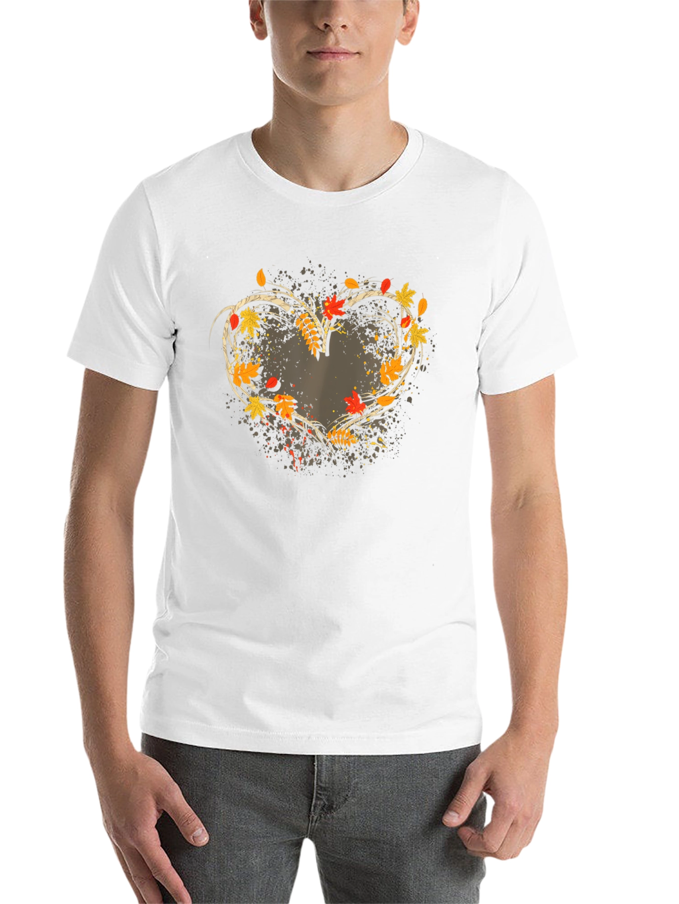 Black Autumn Heart T-Shirt - Stylish Fall Apparel view 14