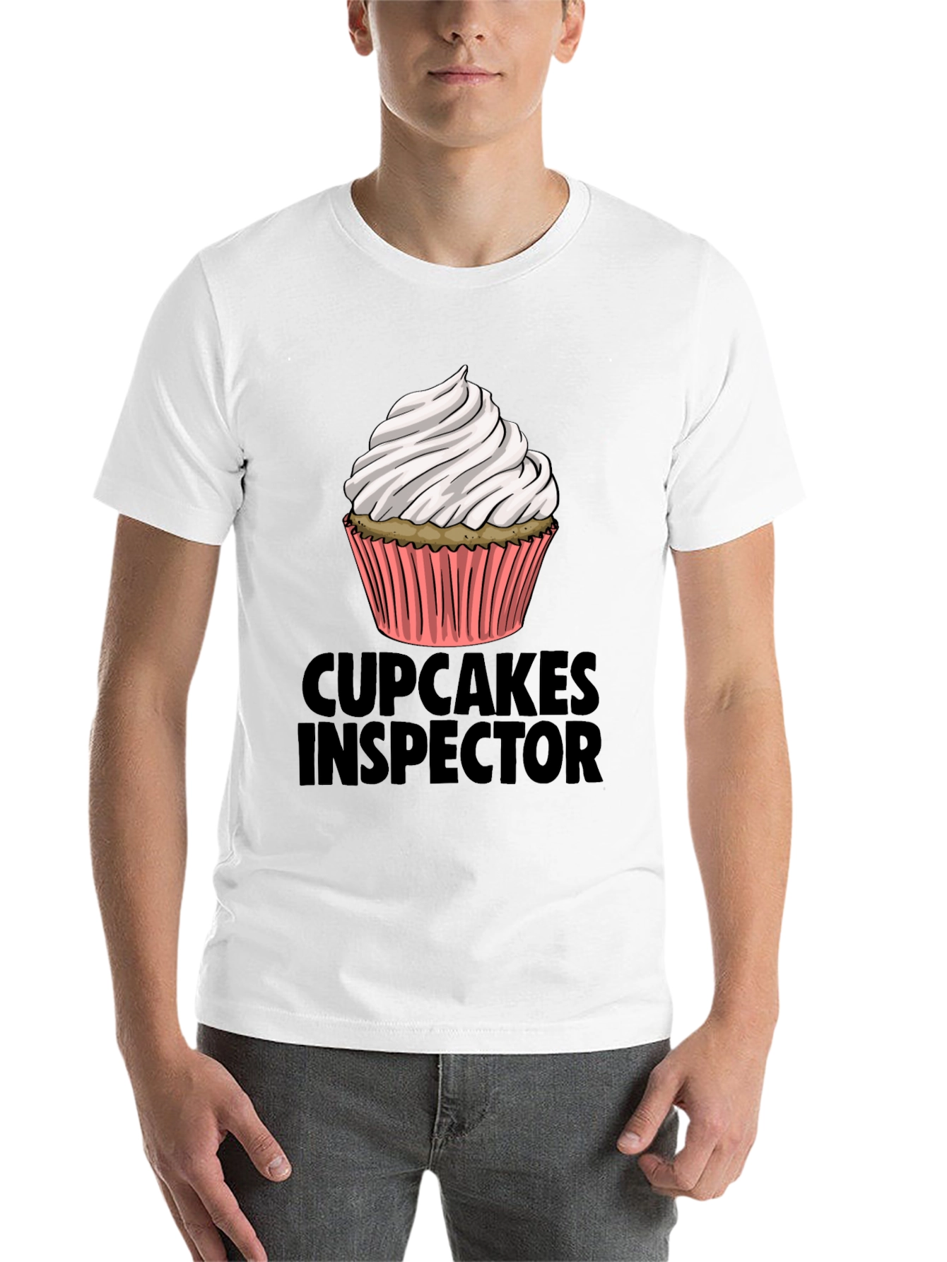 Black Cupcakes Inspector Funny Graphic T-Shirt view 14