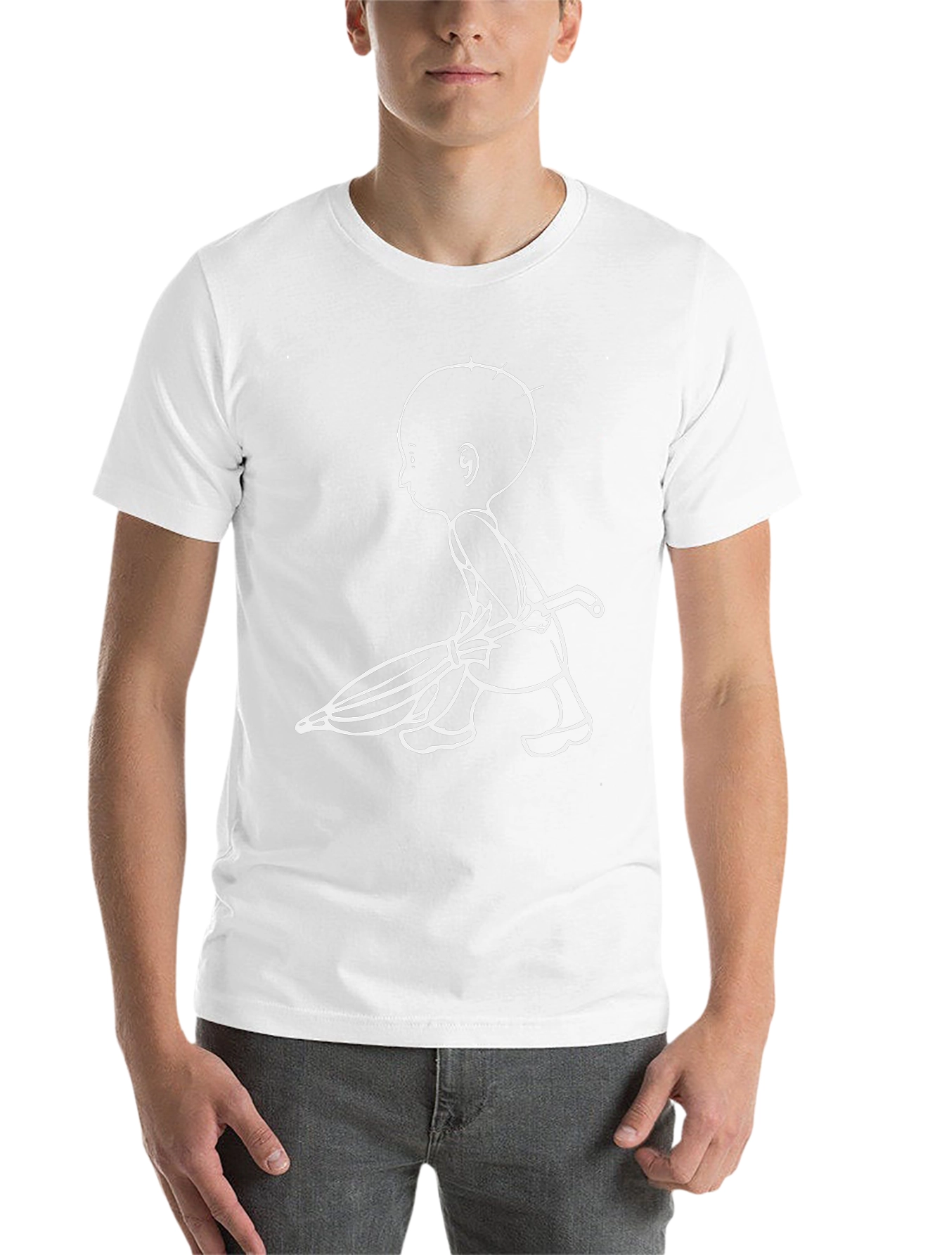Black Unique Graphic Tee: Cartoon Character with Umbrella view 14