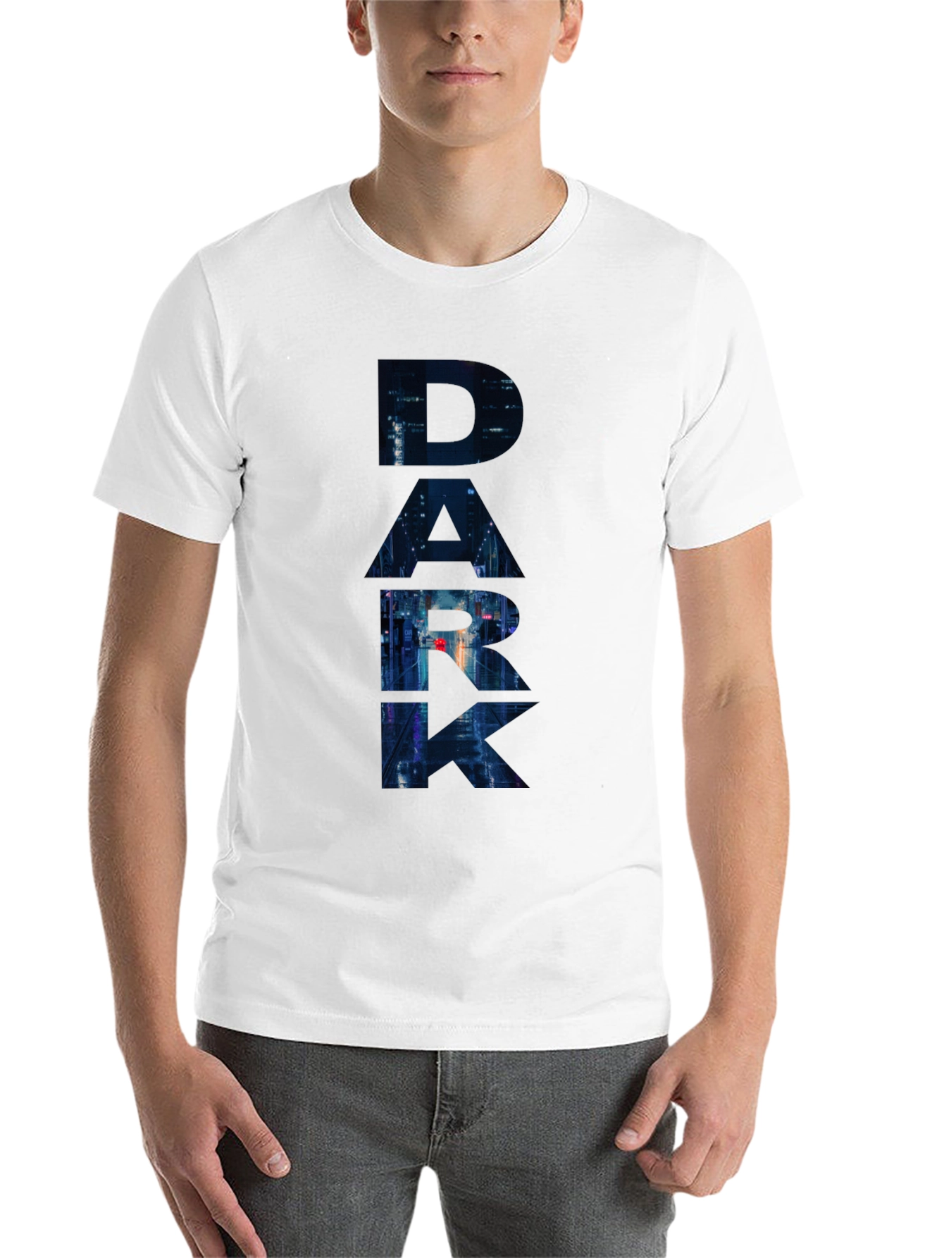 Black Dark Cityscape Graphic Black T-Shirt view 14