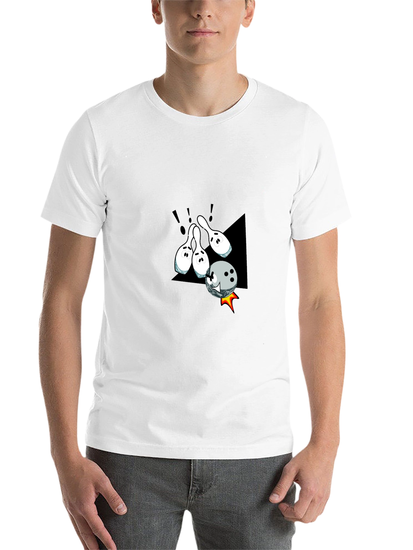 Black Bowling Strike T-Shirt - Fun Cartoon Design view 14