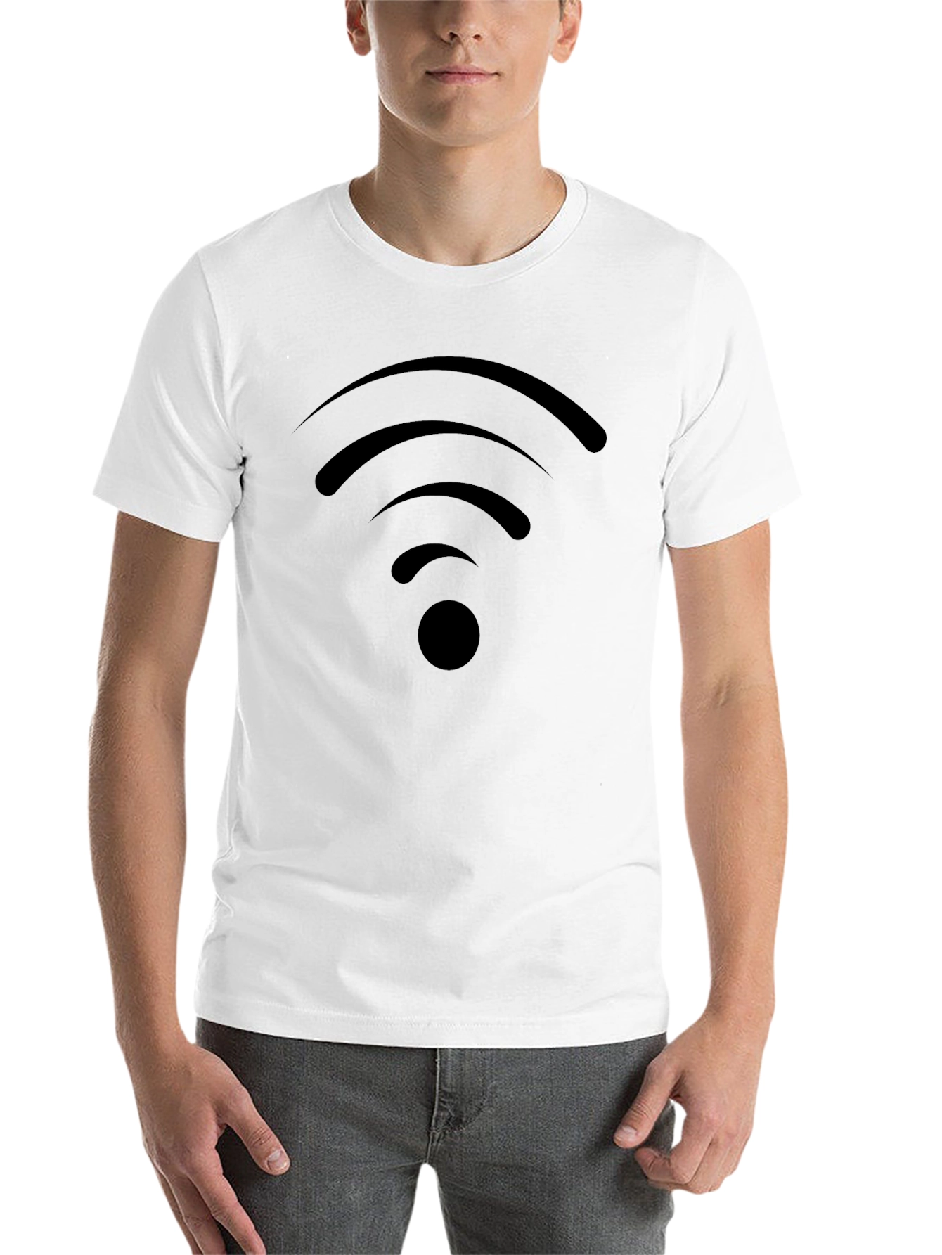 Black Wireless Icon Black T-Shirt - Stay Connected in Style view 14
