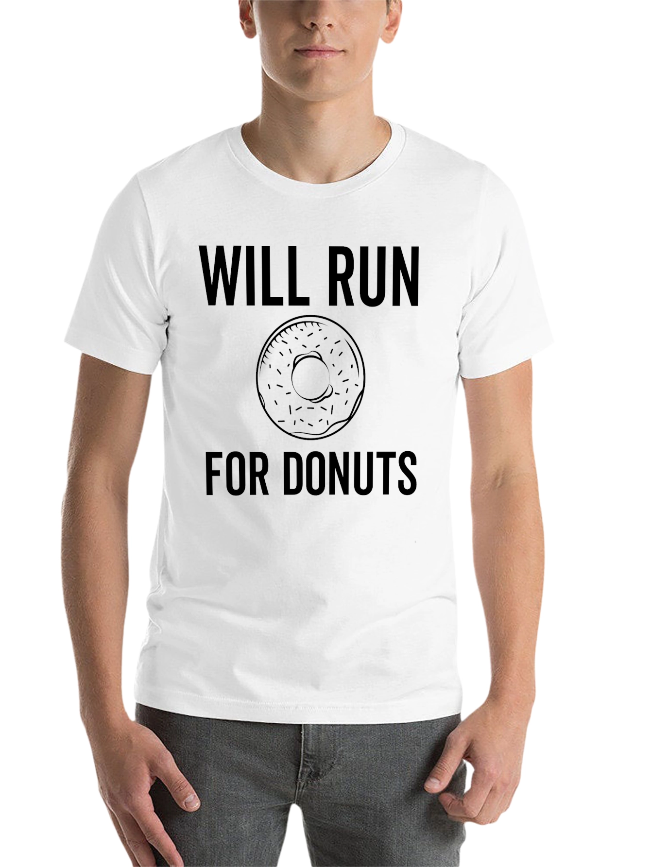 Black Will Run For Donuts Black T-Shirt view 14
