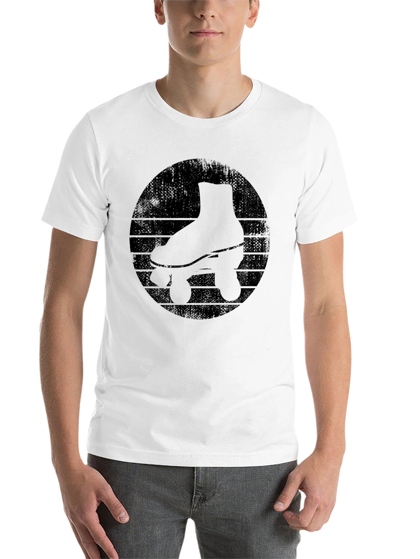 Black Retro Roller Skate Graphic Tee - Black view 14