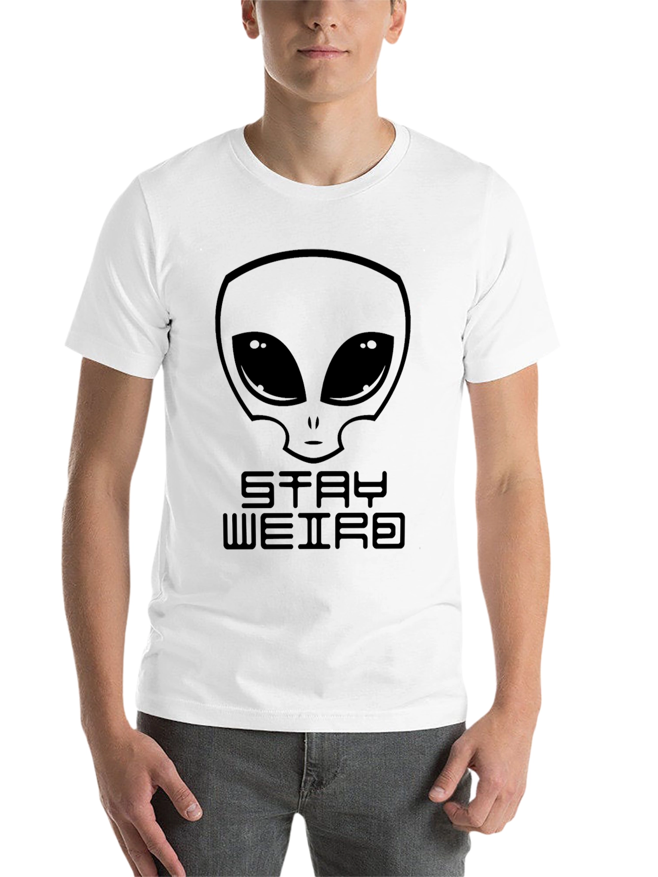 Black Stay Weird Alien T-Shirt - Black Graphic Tee view 14