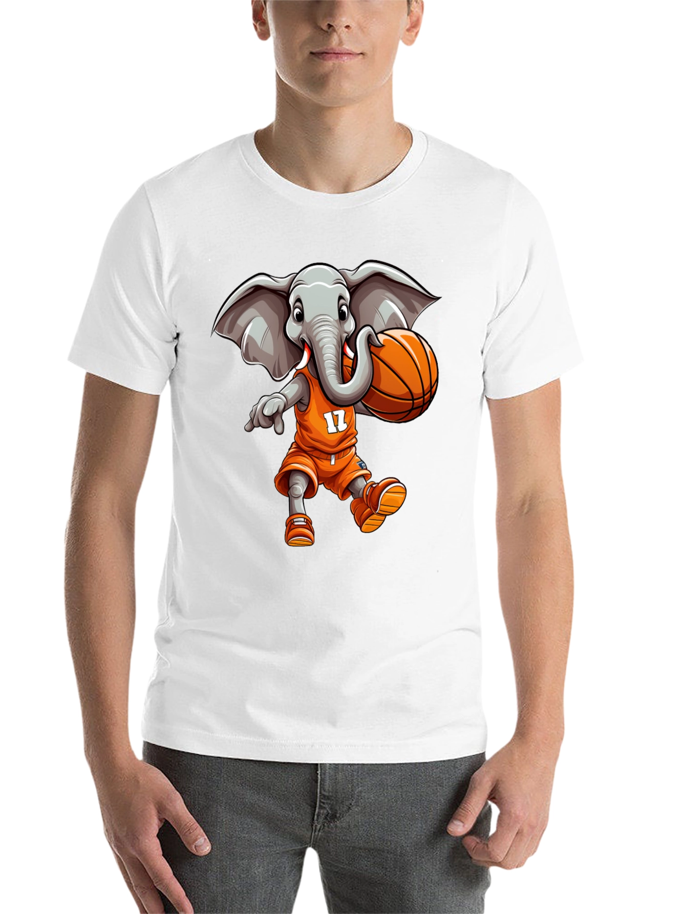 Black Elephant Basketball Player T-Shirt view 14