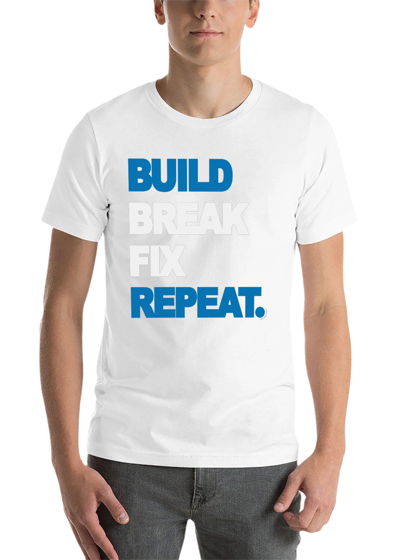 Black Build Break Fix Repeat Graphic T-Shirt view 14