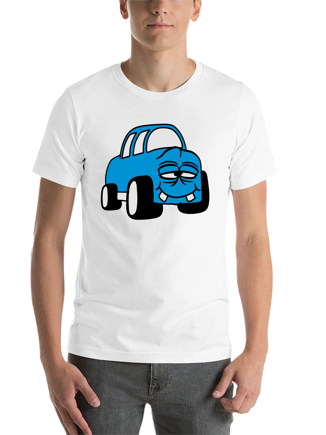 Black Cartoon Monster Car Graphic Black T-Shirt view 14
