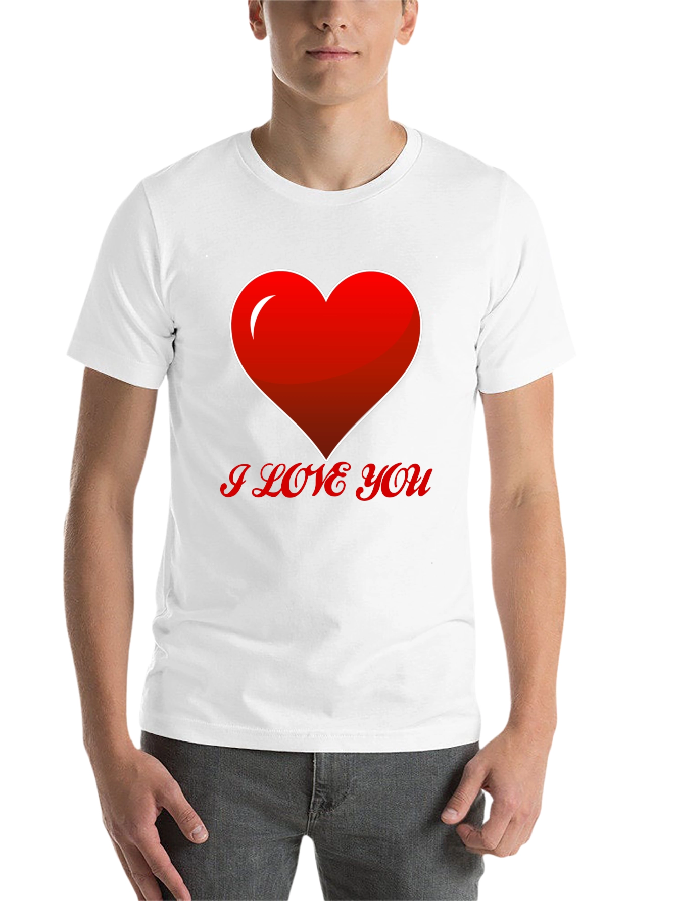 Black I Love You Heart T-Shirt view 14