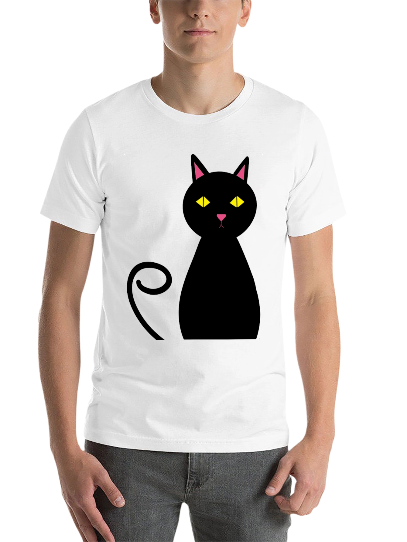 Black Black Cat Graphic T-Shirt - Mens Casual Tee view 14
