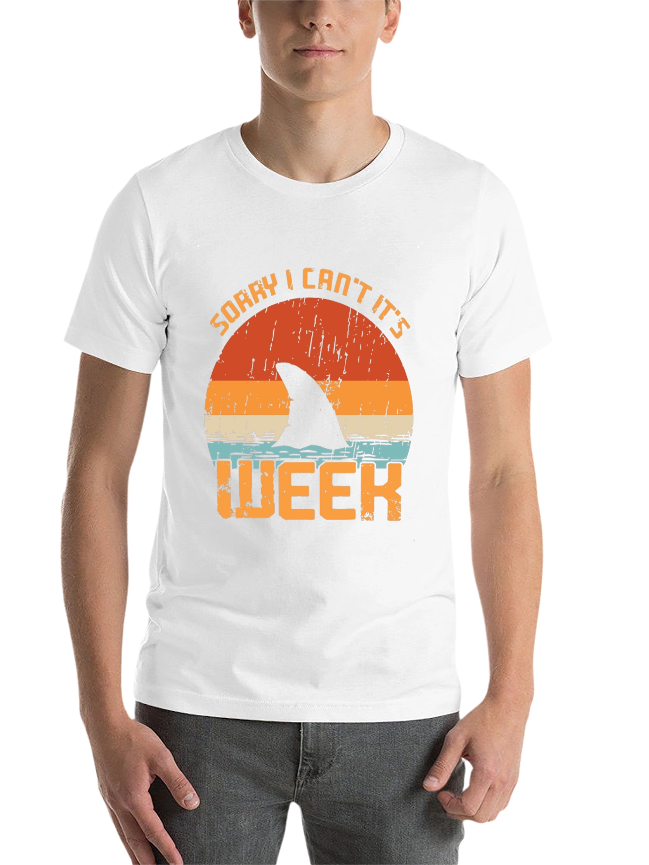 Black Sorry I Can't It's Shark Week T-Shirt view 14