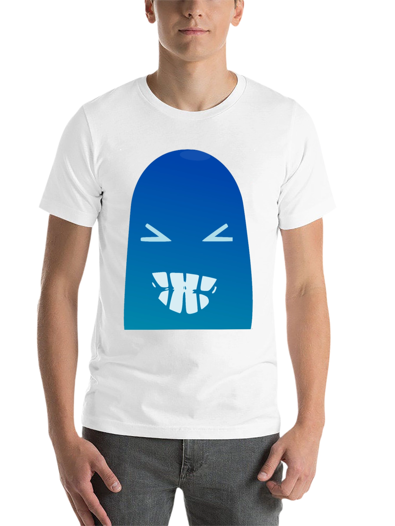 Black Funny Blue Monster Graphic T-Shirt view 14
