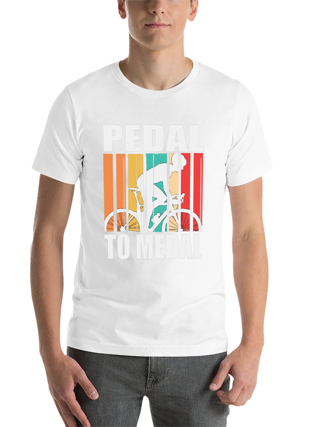 Black Pedal to Medal Cycling T-Shirt - Retro Design view 14