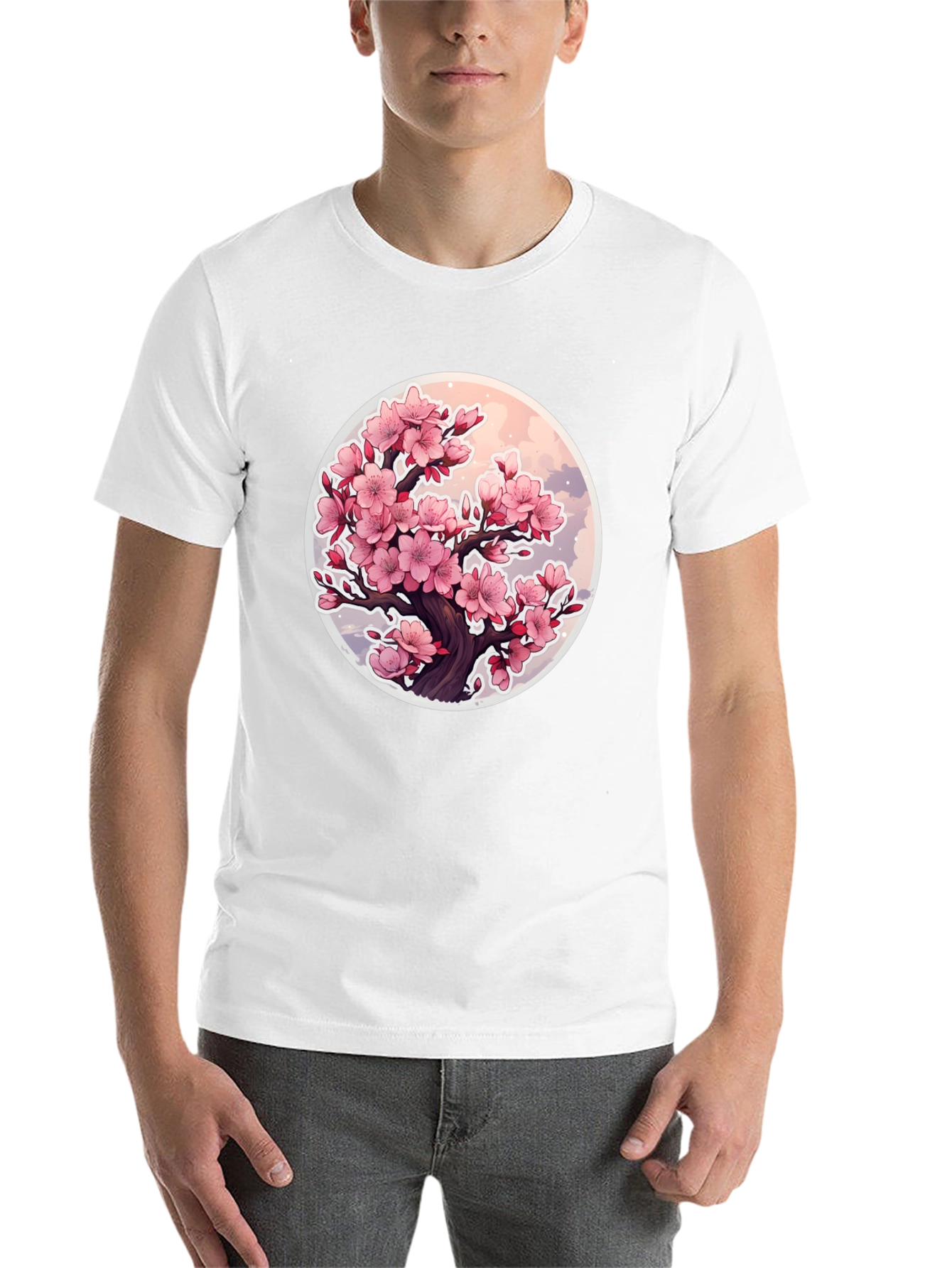 Black Cherry Blossom Tree Graphic T-Shirt - Black view 14