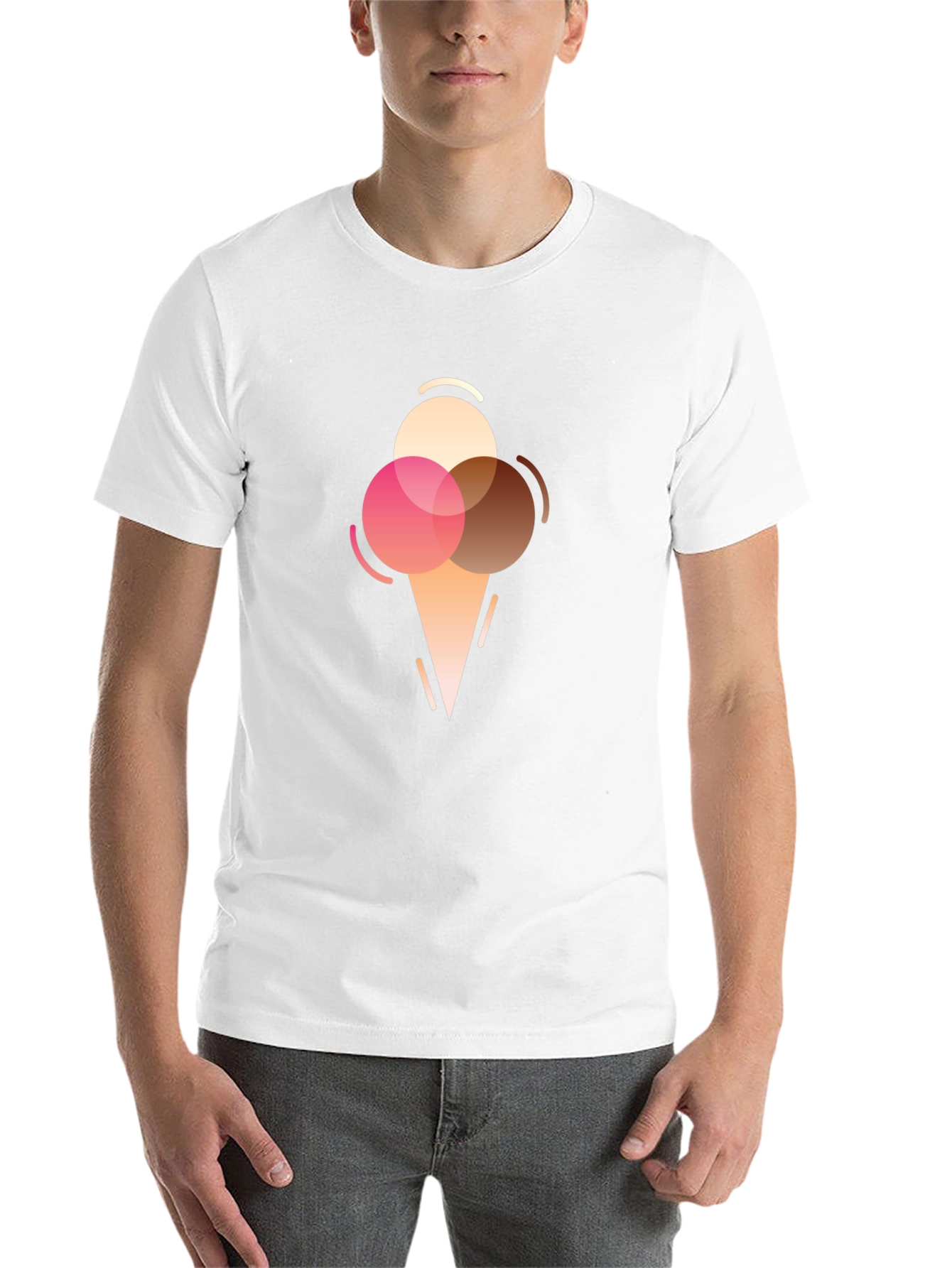 Black Ice Cream Graphic Tee - Modern Dessert Lover T-Shirt view 14