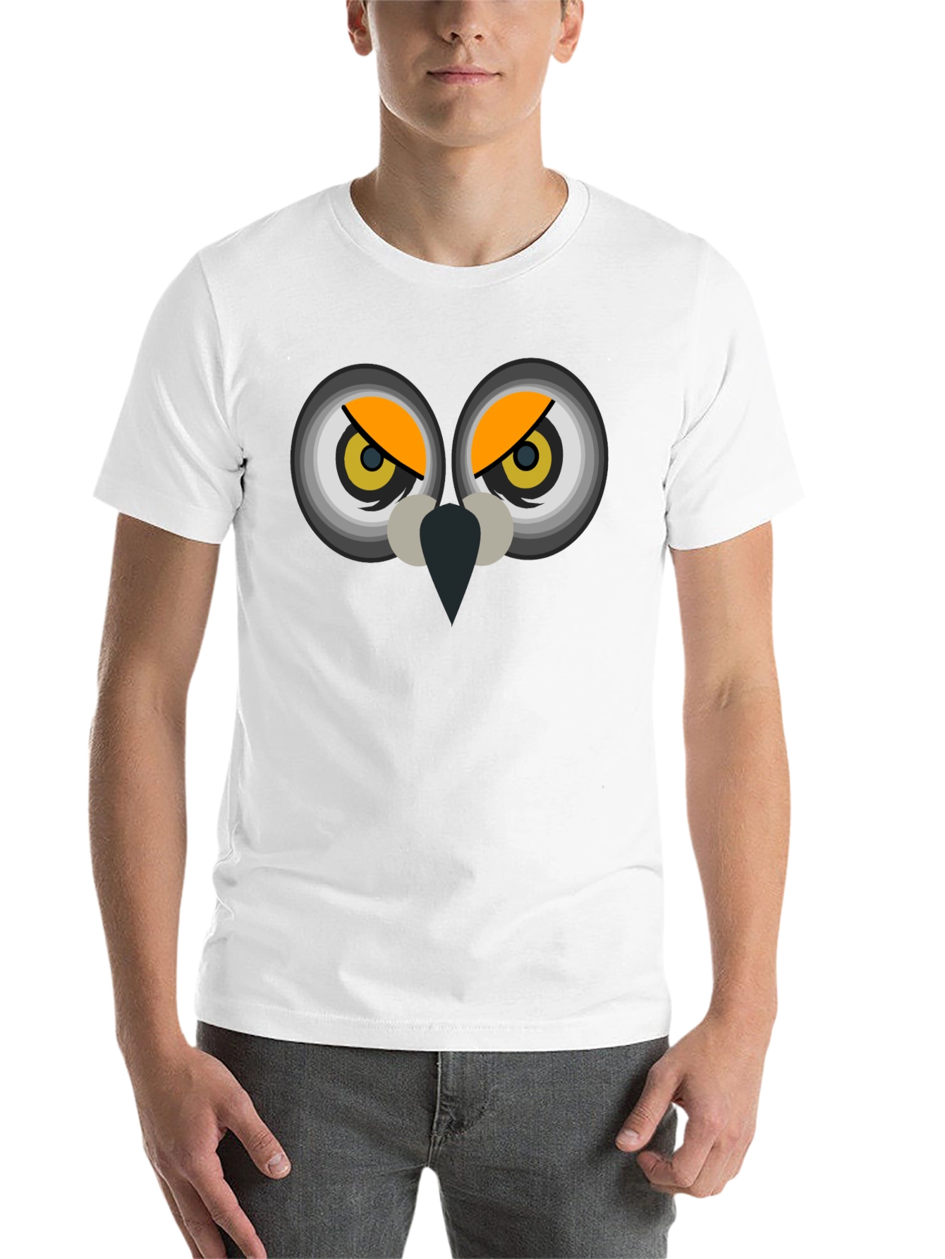 Black Owl Eyes Graphic T-Shirt - Men's Black Tee view 14