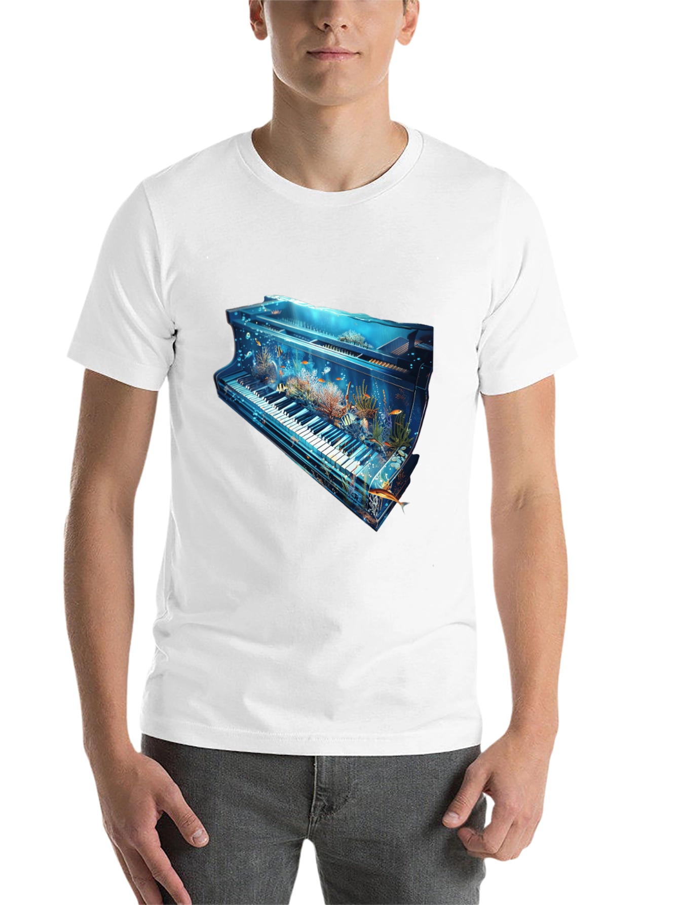 Aquatic Piano Graphic T-Shirt - 14