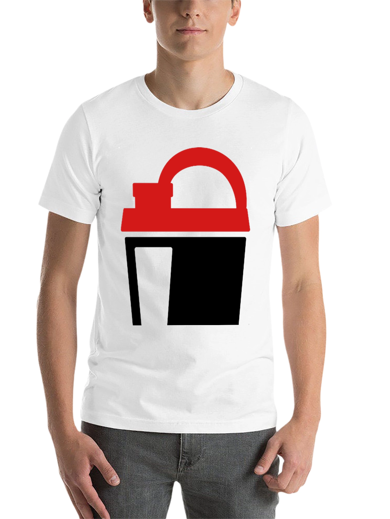 Black Abstract Red & Black Graphic Tee view 14