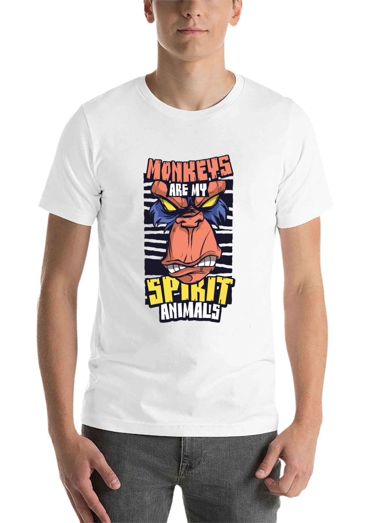 Black Monkeys Are My Spirit Animal Graphic T-Shirt view 14