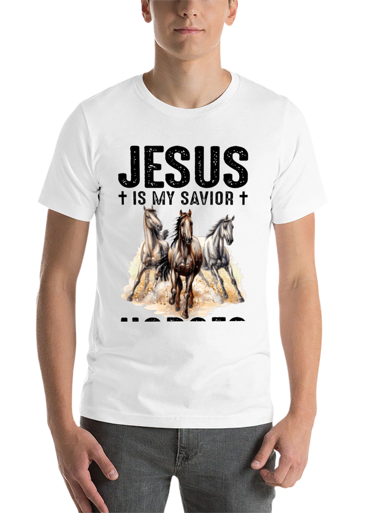 Black Jesus is My Savior Horses T-Shirt view 14