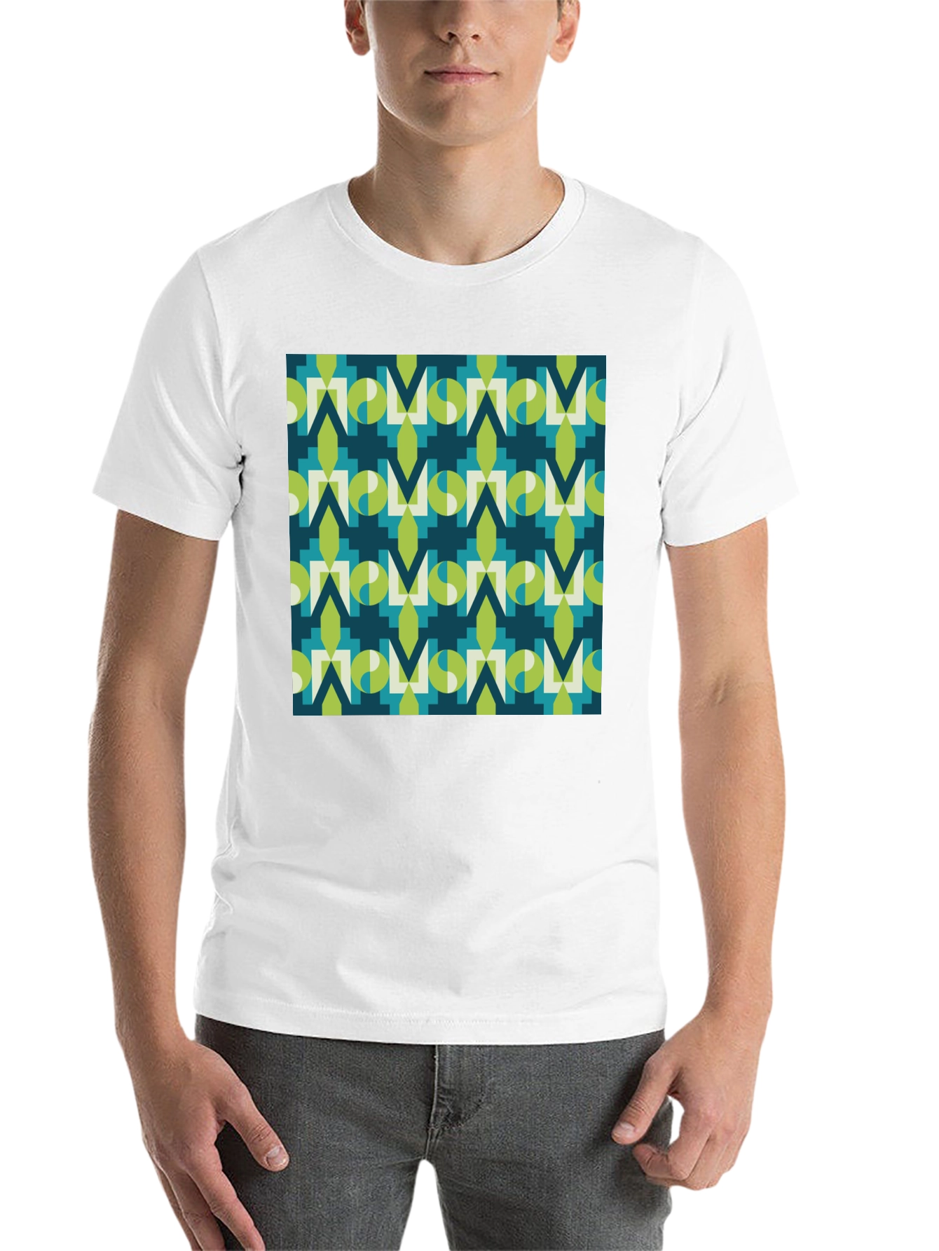 Black Geometric Pattern Tee - Modern Graphic Print view 14