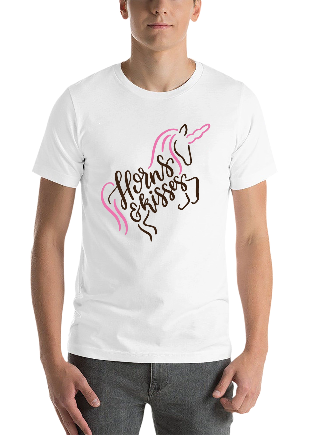 Black Unicorn Horns & Kisses Black T-Shirt view 14